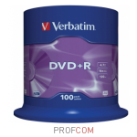  DVD+R Verbatim 4.7Gb 16x, cake box, 100 . (43551)