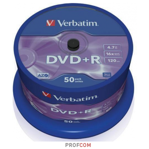  DVD+R Verbatim 4.7Gb 16x, cake box, 50 . (43550)