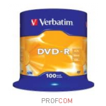  DVD-R Verbatim 4.7Gb 16x, cake box, 100 .