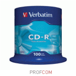  CD-R Verbatim DataLife+ 700Mb 52x, cake box, 100. (43411)