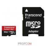   microSDXC UHS-I Class 10 64Gb Transcend (SD adapter)