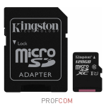   microSDXC UHS-I Class 10 128Gb Kingston (SDC10G2/128GB) (SD adapter)