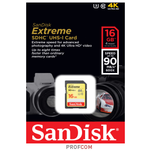   SDHC UHS-I Class 10 16Gb SanDisk Extreme (SDSDXNE-016G)