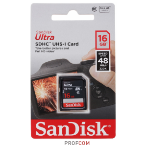   SDHC UHS-I Class 10 16Gb SanDisk Ultra (SDSDUNB-016G)
