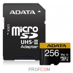   microSDXC UHS-II U3 Class 10 256Gb A-Data Premier ONE (SD adapter)