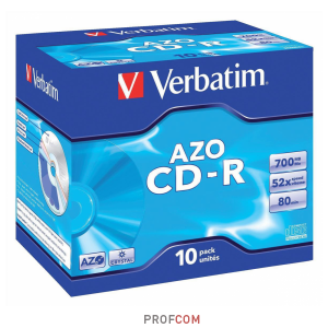  CD-R Verbatim DataLife+ 700Mb 52x, jewel case, 10.