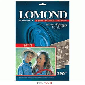 Бумага Lomond A4 290гм2, "сатин", 20л. (1108200)