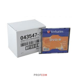  DVD-R Verbatim 4.7Gb 16x, slim case, 20