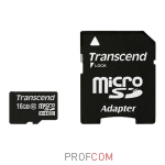   microSDHC Class 10 16Gb Transcend (SD adapter)