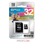   microSDHC Class 10 32Gb Silicon Power (SD adapter) (SP032GBSTH010V10-SP)