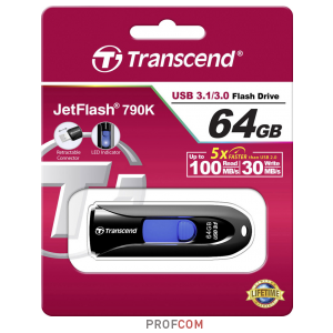  Transcend JetFlash 790 64Gb USB3.0 black