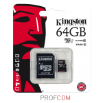   microSDXC UHS-I Class 10 64Gb Kingston (SDC10G2/64GB) (SD adapter) ( )