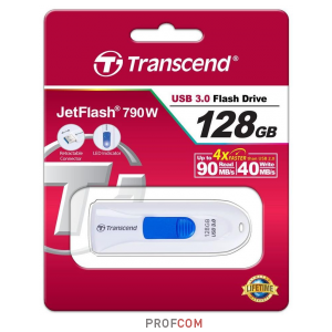  Transcend JetFlash 790 128Gb USB3.0 white