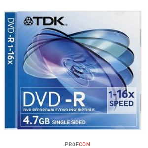  DVD-R TDK 4.7Gb 16x, slim case, 1.