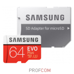   microSDXC UHS-I U3 Class 10 64Gb Samsung EVO Plus (SD adapter) (MB-MC64GA)