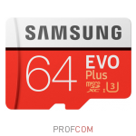   microSDXC UHS-I U3 Class 10 64Gb Samsung EVO Plus (SD adapter) (MB-MC64GA)