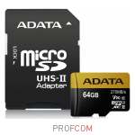   microSDXC UHS-II U3 Class 10 64Gb A-Data Premier ONE (SD adapter)